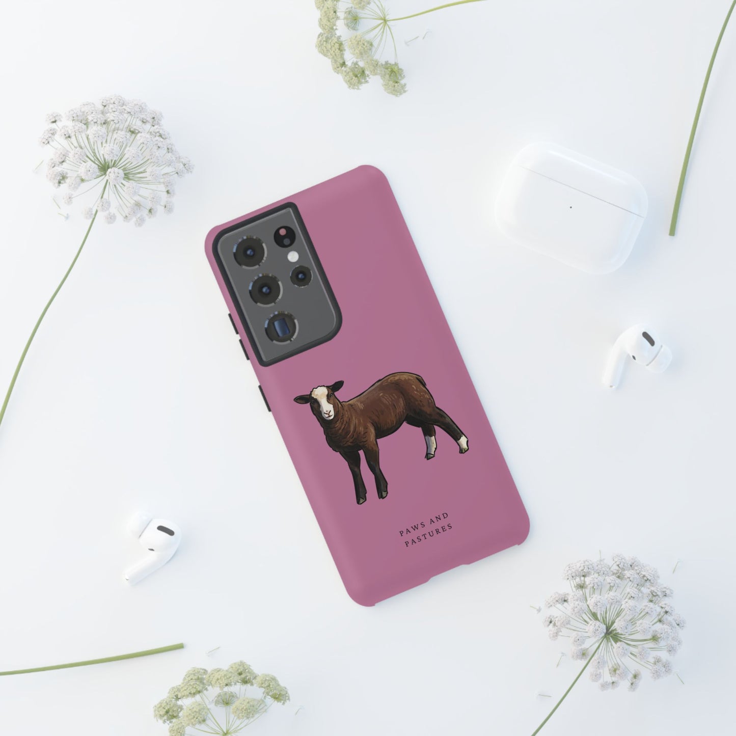 Zwartble Phone Case — Brown Sheep Illustration "Paws and Pastures"