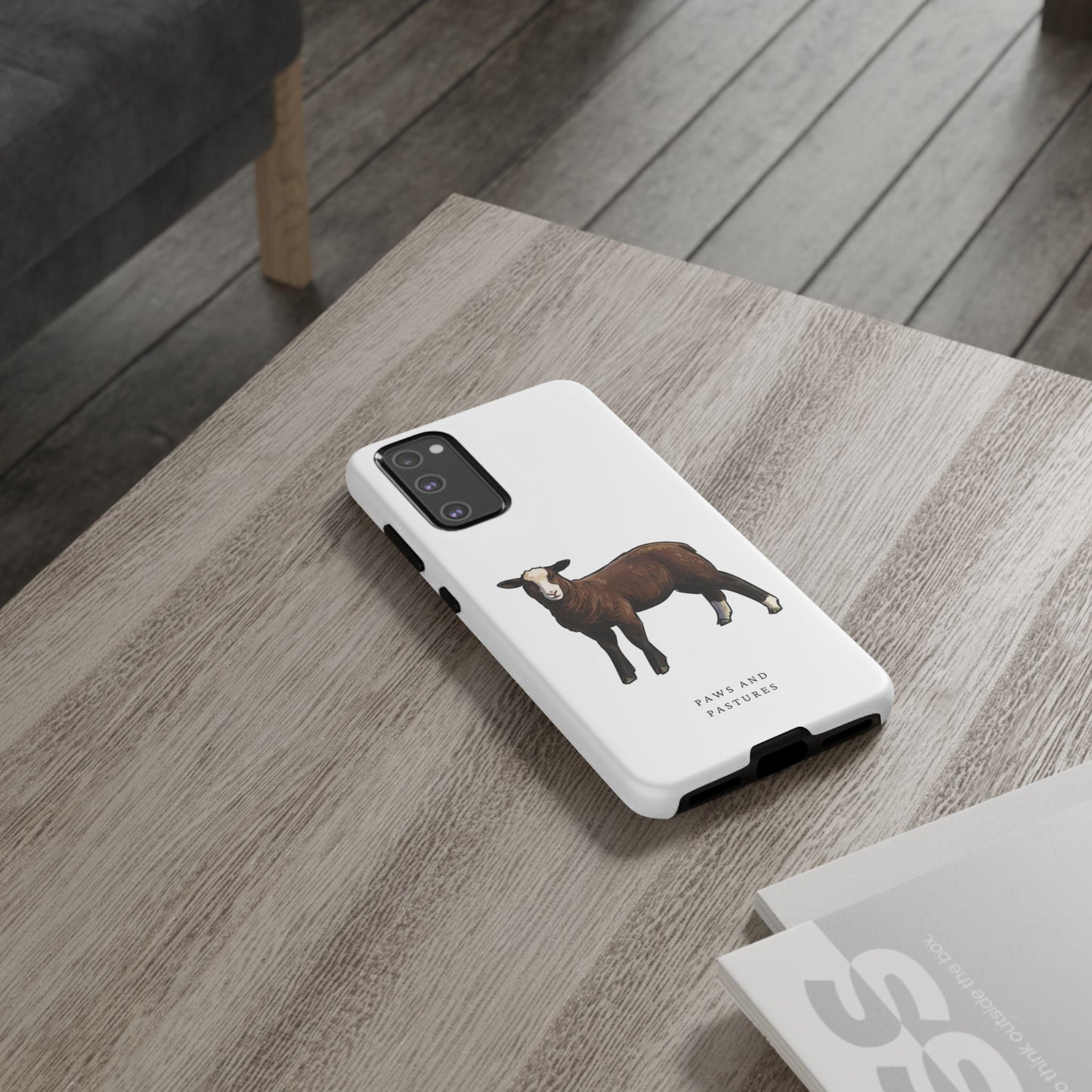 Zwartble Phone Case — Brown Sheep Illustration "Paws and Pastures"