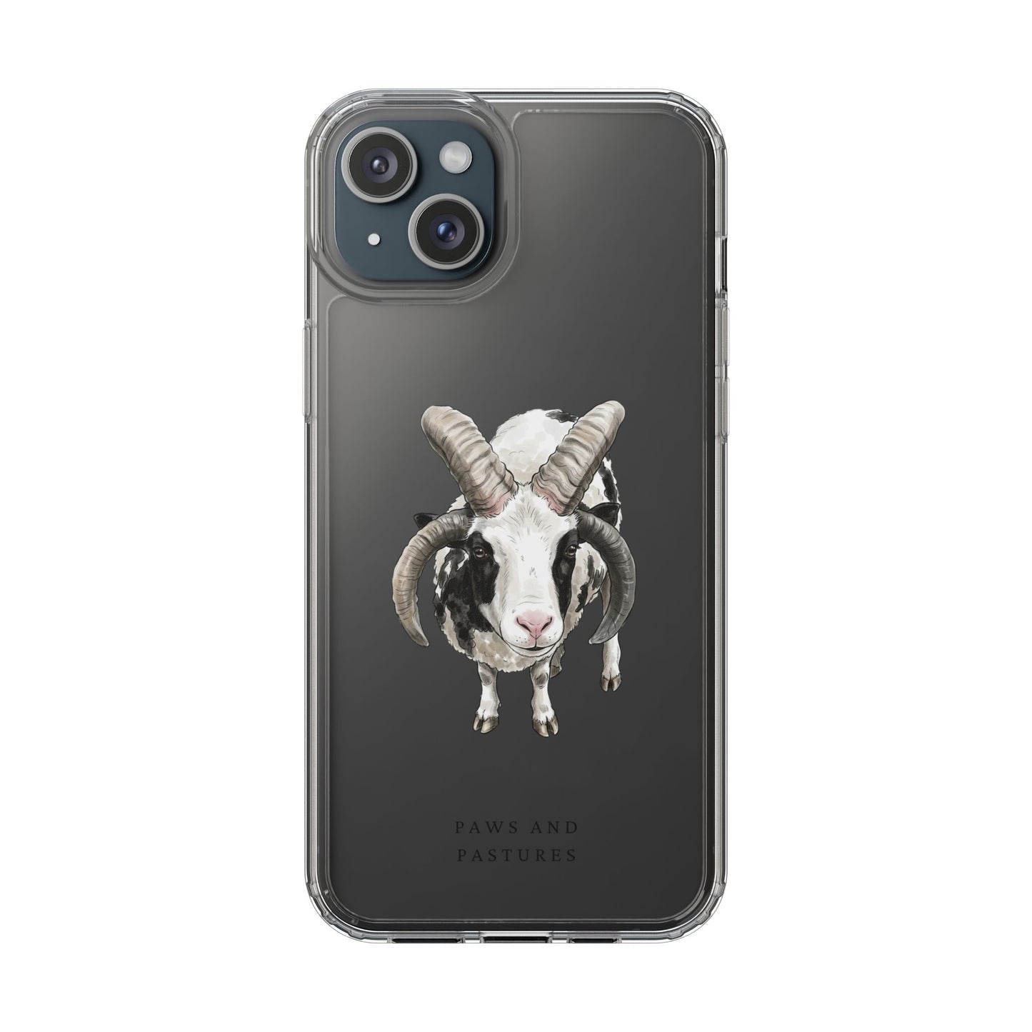 Jacob Sheep Clear Phone Case — Cute Goat Illustration Clear Case for Sheep Lovers