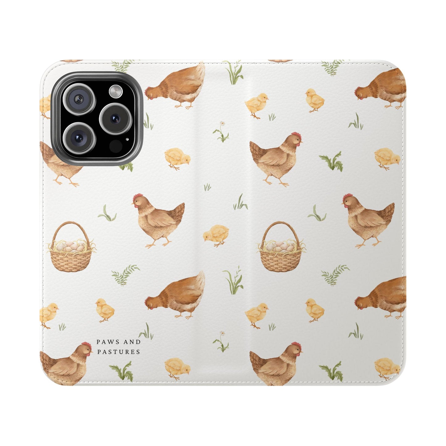 Flip Case – Watercolor Chickens & Baskets Phone Wallet Case