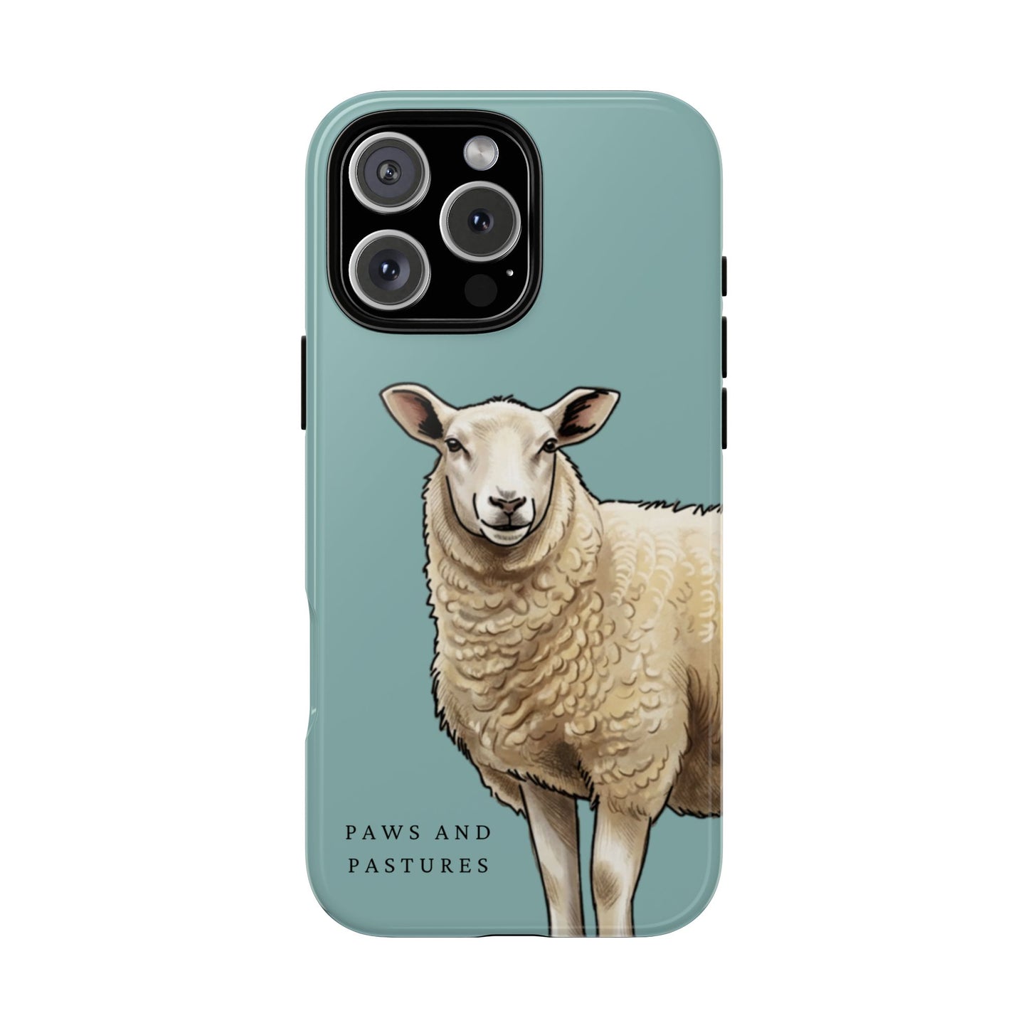 Teal Sheep Illustration Tough Phone Case