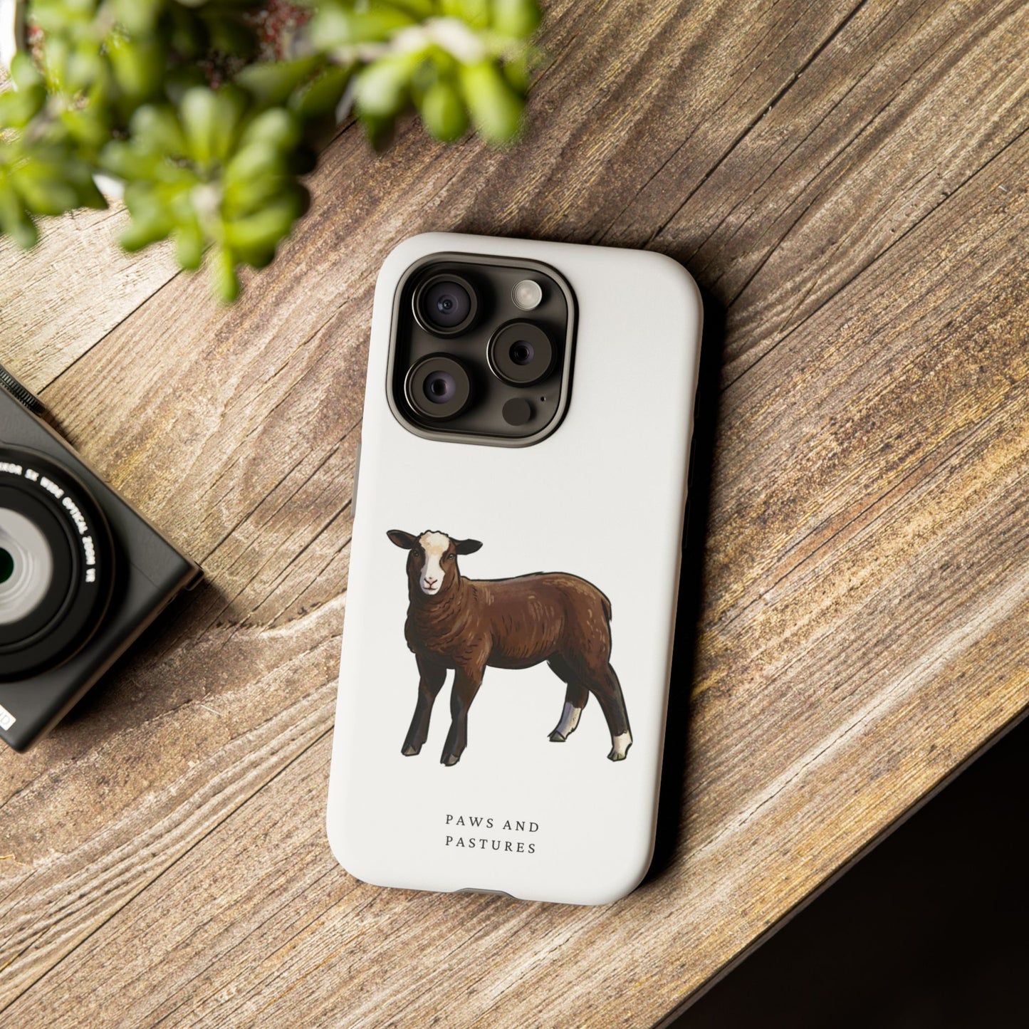 Zwartble Phone Case — Brown Sheep Illustration "Paws and Pastures"