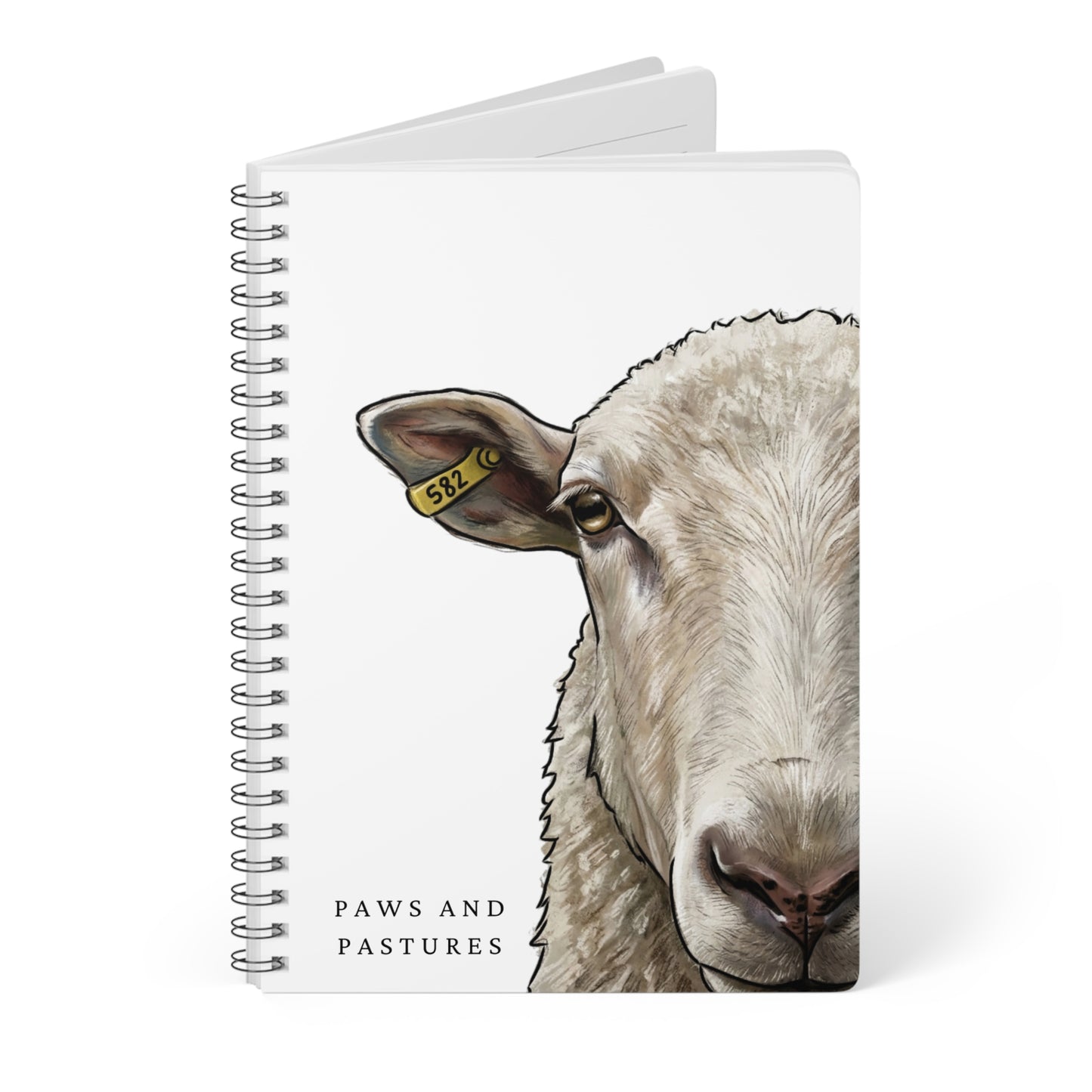 White Sheep Wirebound Notebook, A5