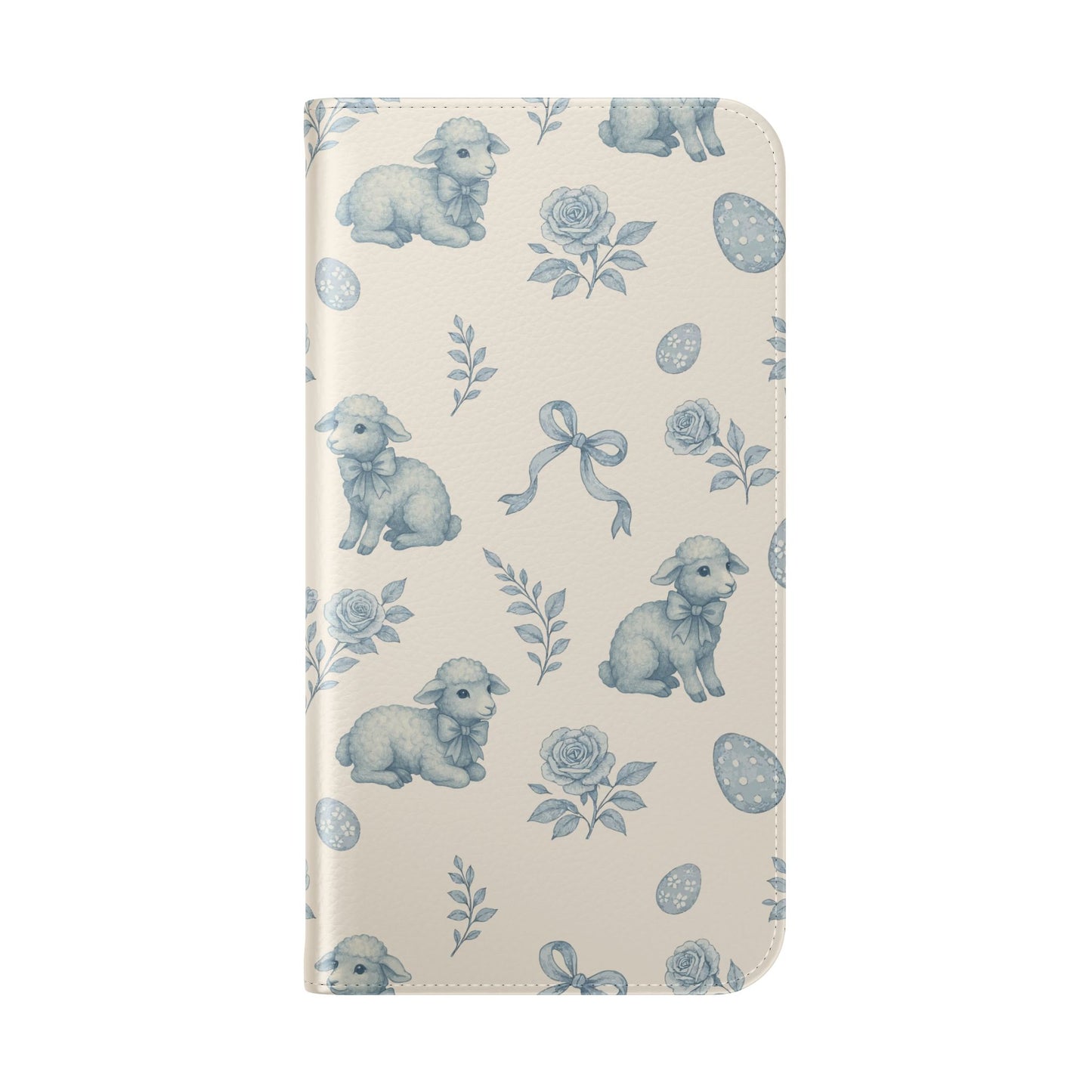 Flip Case — Pastel Blue Easter Lamb Pattern Phone Wallet