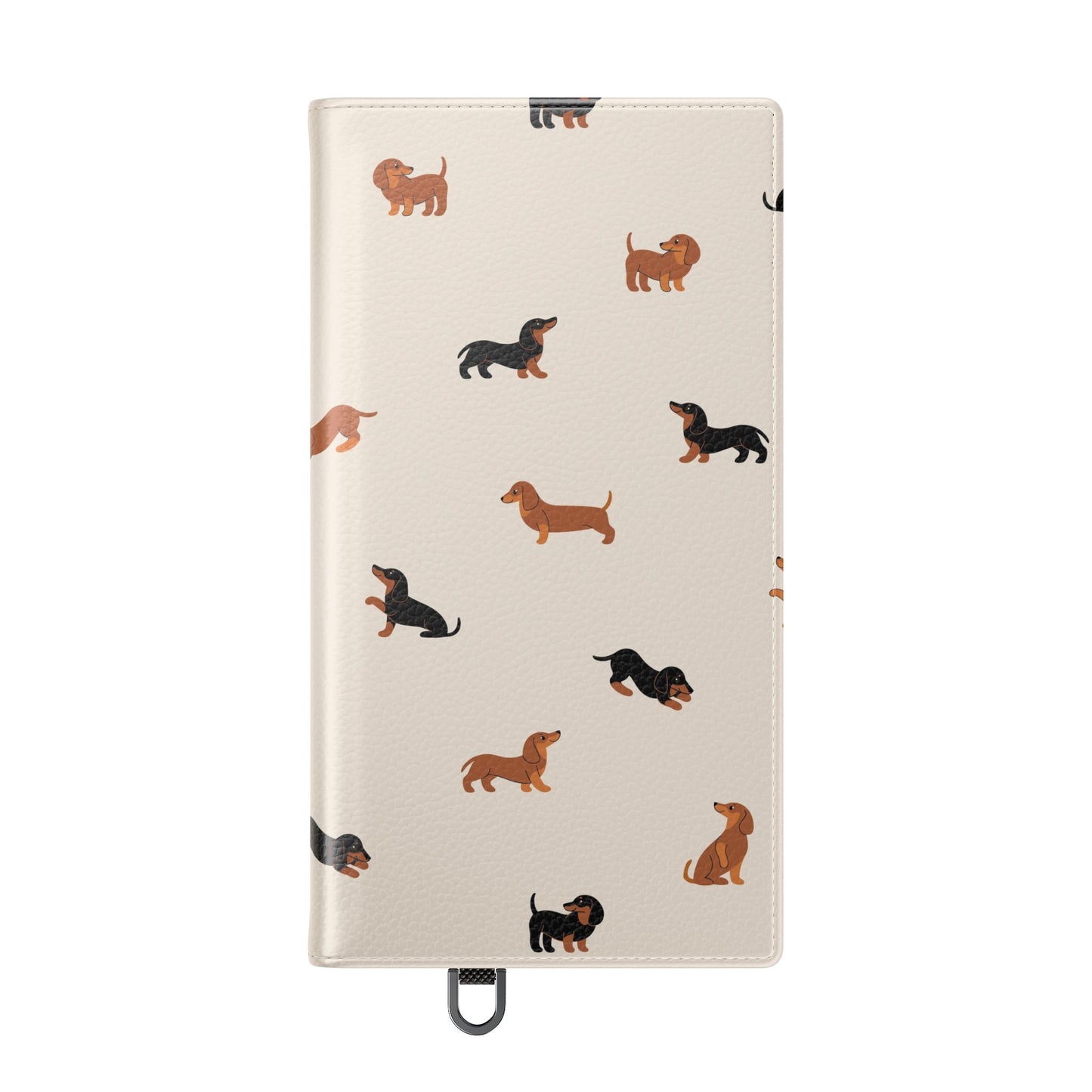 Dachshund Pattern Flip Phone Case — Wallet Folio with Card Slots