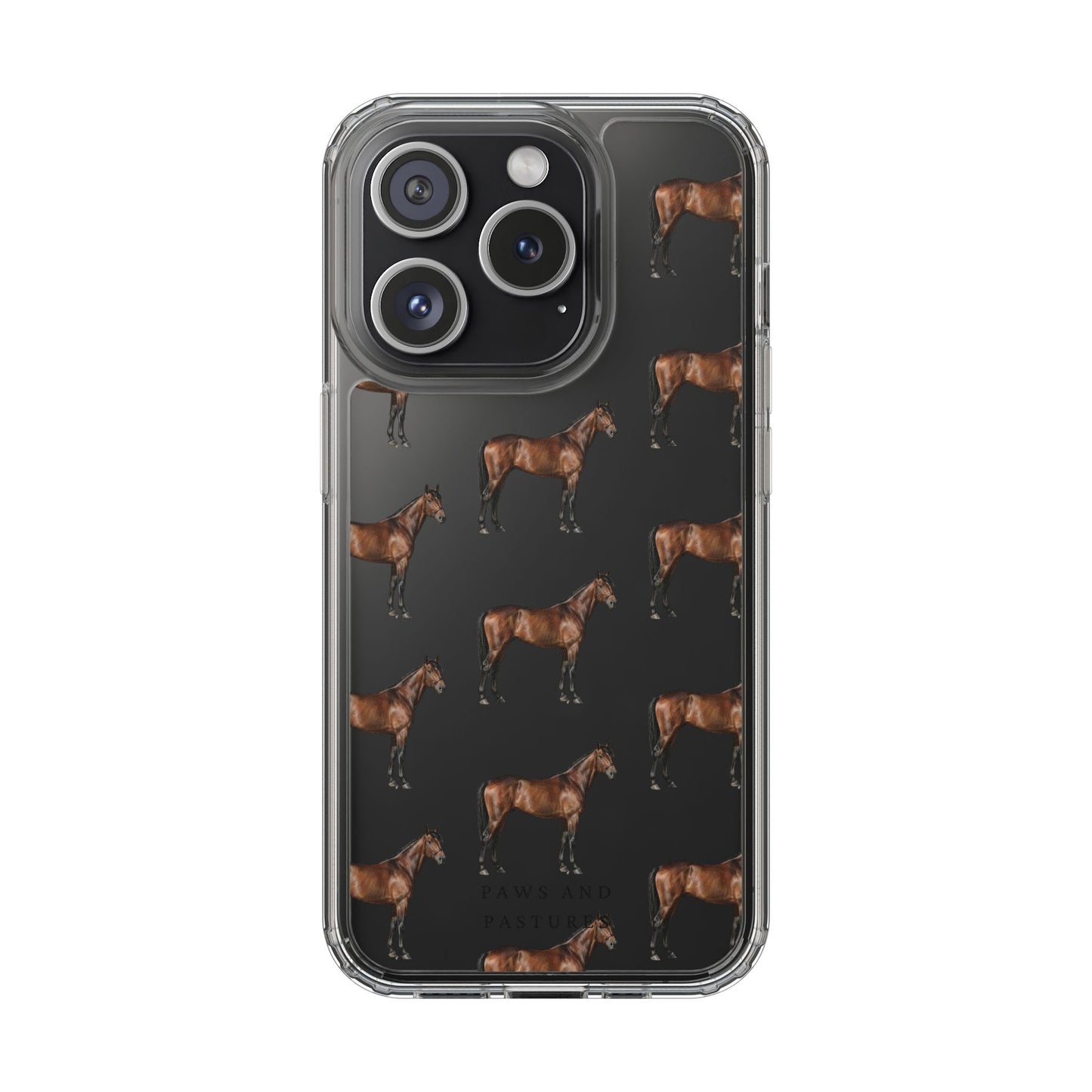 Horse Pattern Clear iPhone Case