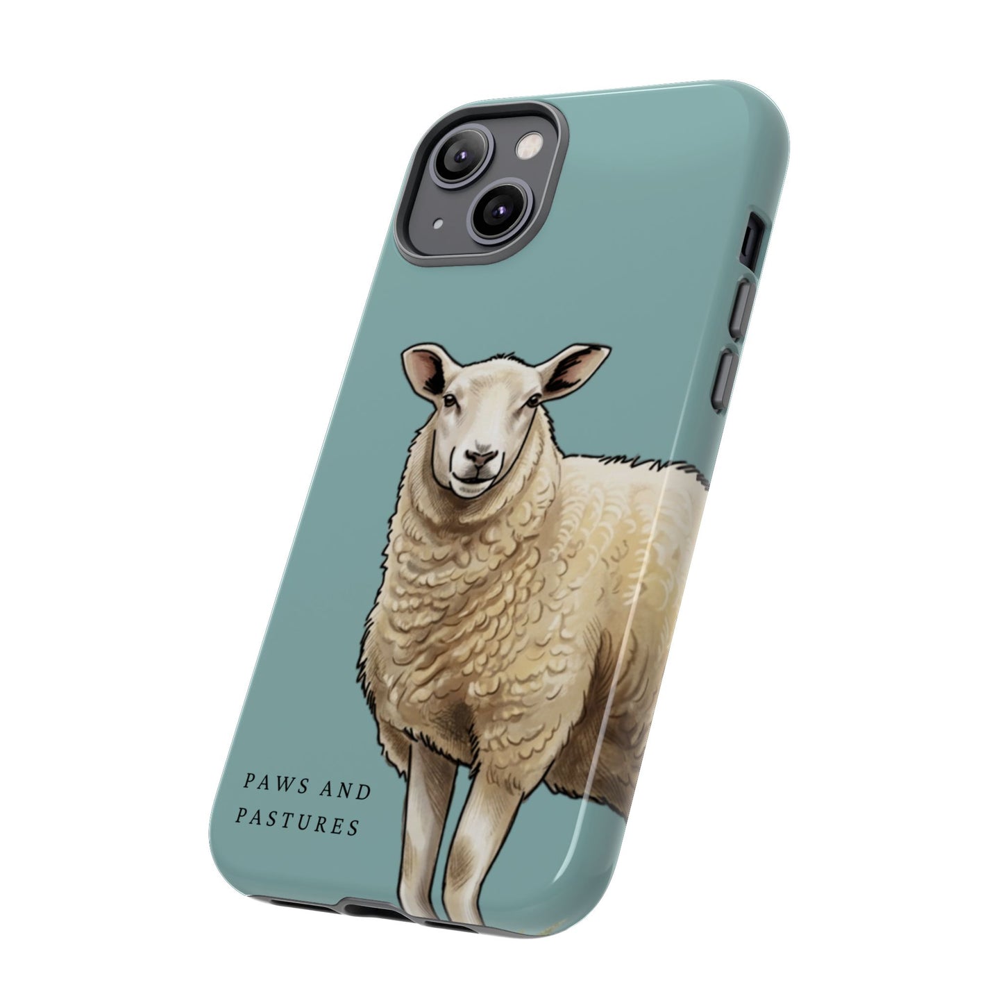 Teal Sheep Illustration Tough Phone Case
