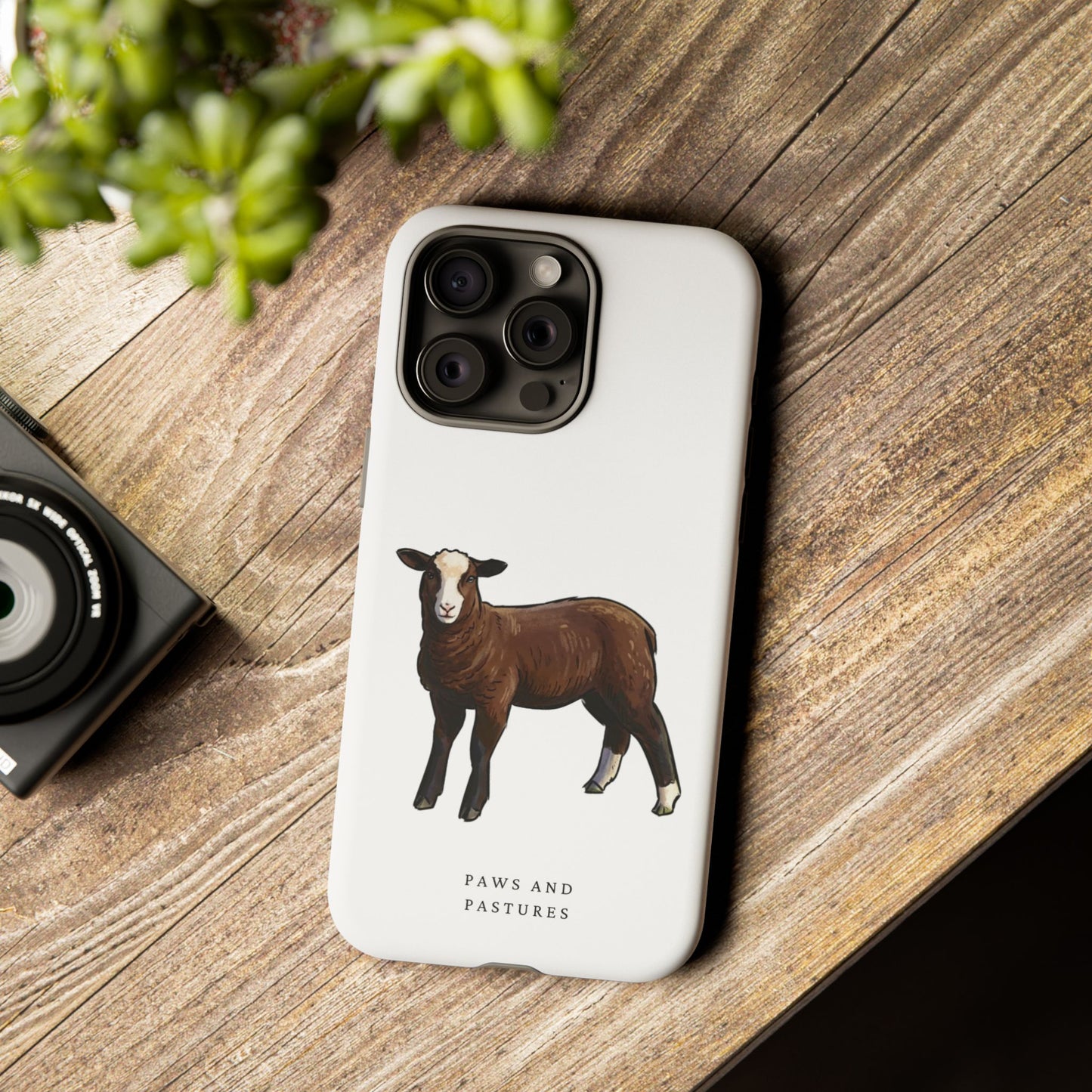 Zwartble Phone Case — Brown Sheep Illustration "Paws and Pastures"