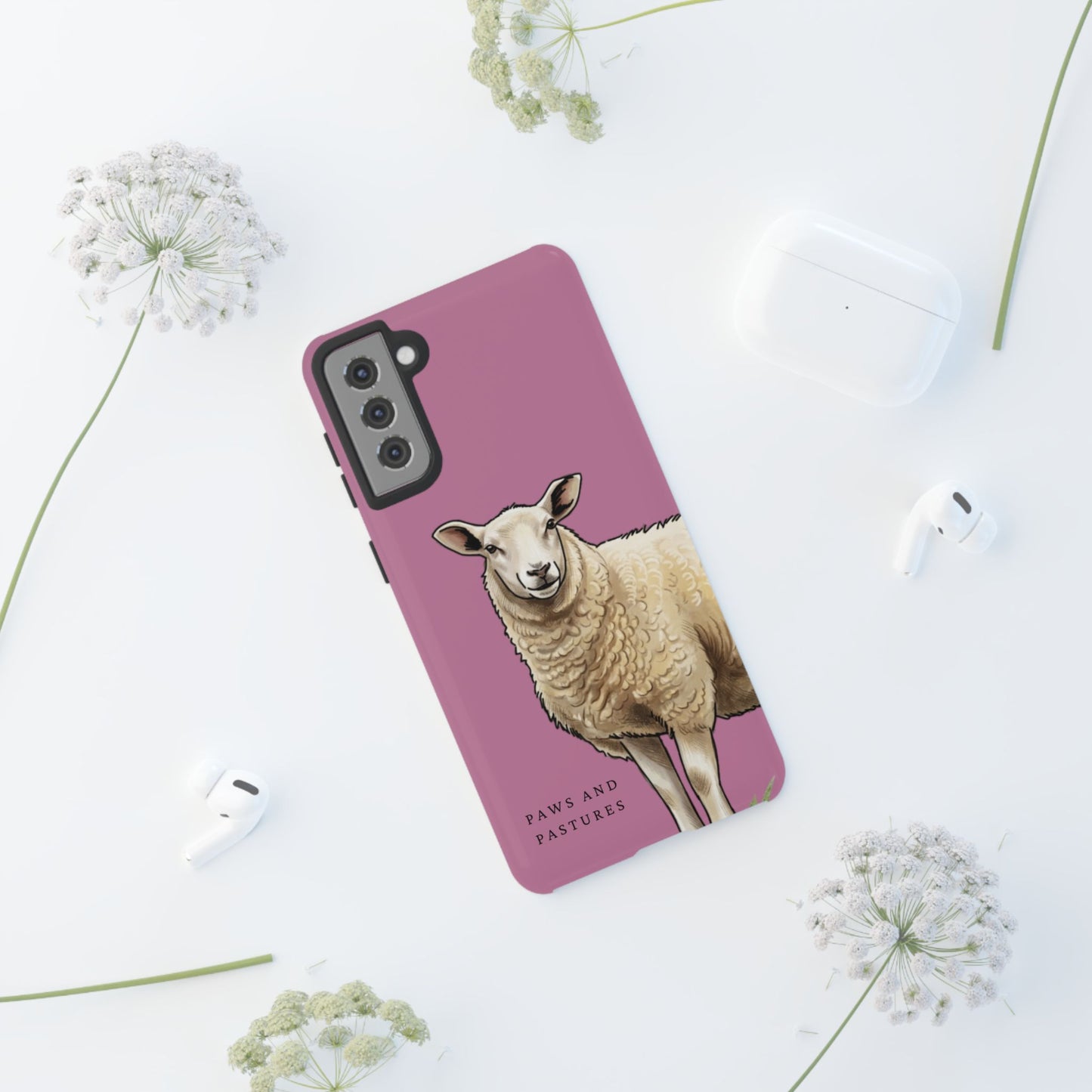 Pink Sheep Illustration Tough Phone Case