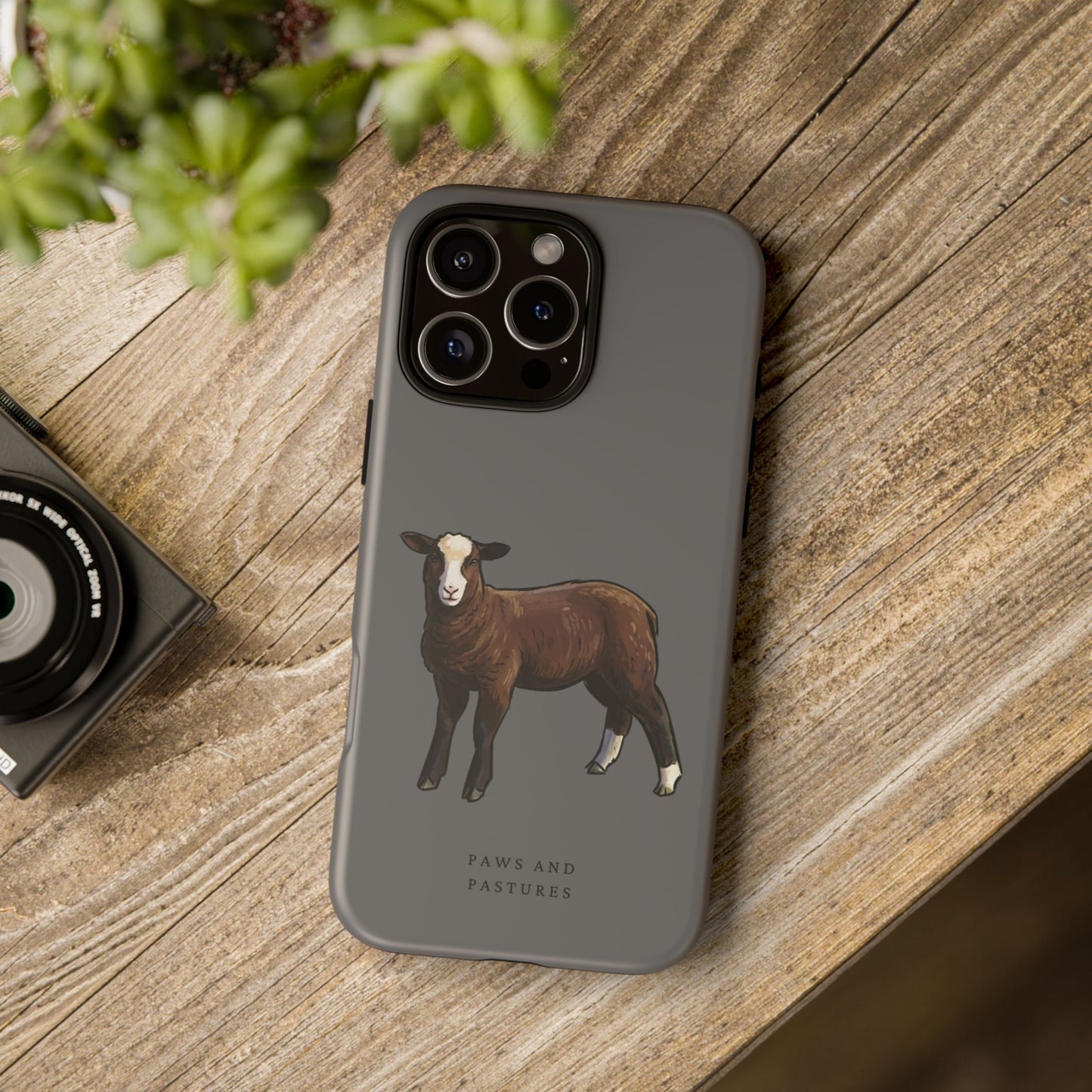 Zwartble Phone Case — Brown Sheep Illustration "Paws and Pastures"