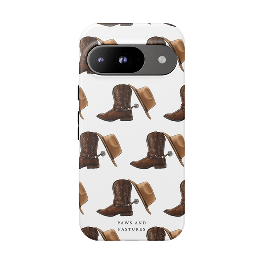 Spurs and Hat Pattern Phone Case - Google, Huawei, Motorola, Oneplus, Xiaomi