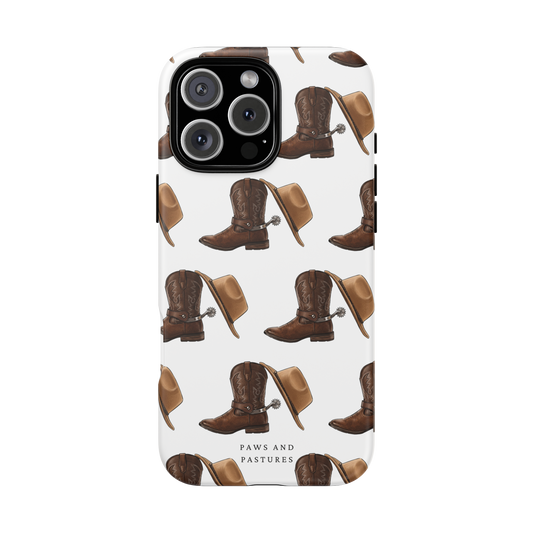 Spurs and Hat Pattern iPhone Case