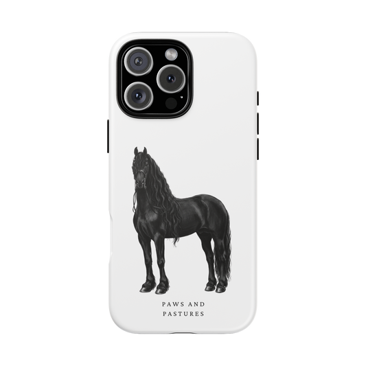 Black Friesian Horse Phone Case